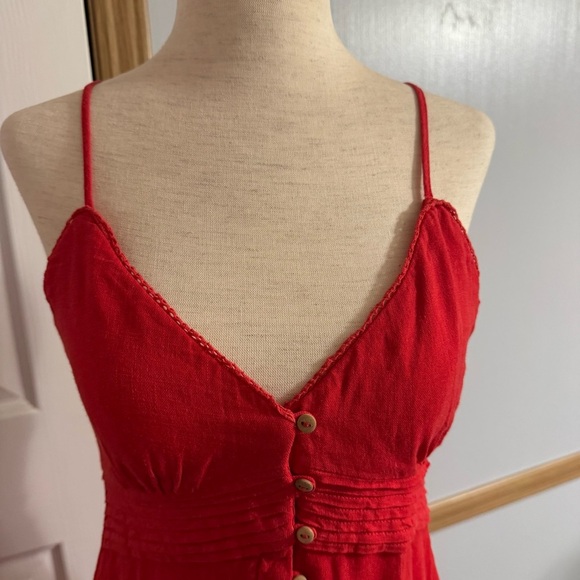 Zara Scarlet Red Strappy Midi Dress Size Small - Picture 10 of 11